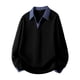 thumbnail image 1 of pstuiky hombres de manga larga, Sudadera con capucha informal de manga larga con solapa y bloques de color para hombre Tops de hombre m, 1 of 7
