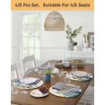 thumbnail image 5 of 15 Inch Round Placemats Set of 4, Thanksgiving Fall Non Slip Heat Insulation PP Table Mats, Blue White Pumpkin Leaves Floral Washable Place Mats for Kitchen Dining Party Table Decor, 5 of 7
