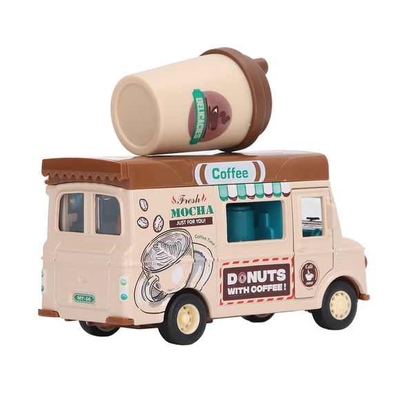 Pull Back Car, Food Truck Toy Induction Cute Funny For Kid For Home Coffee Truck,Ice Cream Truck
