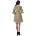 thumbnail image 5 of Moomaya Women Printed Drawstring Mini Dress V Neck Ruffle Sleeves Summer Dress, 5 of 6