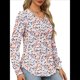 thumbnail image 4 of Blusas Plisadas de Larga Abullonada para Mujer, Cuello Redondo, Elegantes, Informales, Holgadas, para Invierno y . Floral Rosa XL, 4 of 6