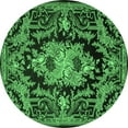 thumbnail image 1 of Ahgly Company Indoor Round Medallion Emerald Green French Area Rugs, 6' Round, 1 of 4