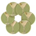 thumbnail image 7 of Yayeee 6 PCS Drink Coasters with Holder Set Woven Absorbent Round Tabletop Hot Pad, Martini with Olive, 7 of 7