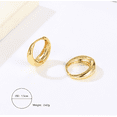 thumbnail image 3 of Small Chunky Hoop Earrings for Women, 18K Gold Plated Thick Lightweight Everyday Fashion Earrings with Silver Tone Post, 3 of 5