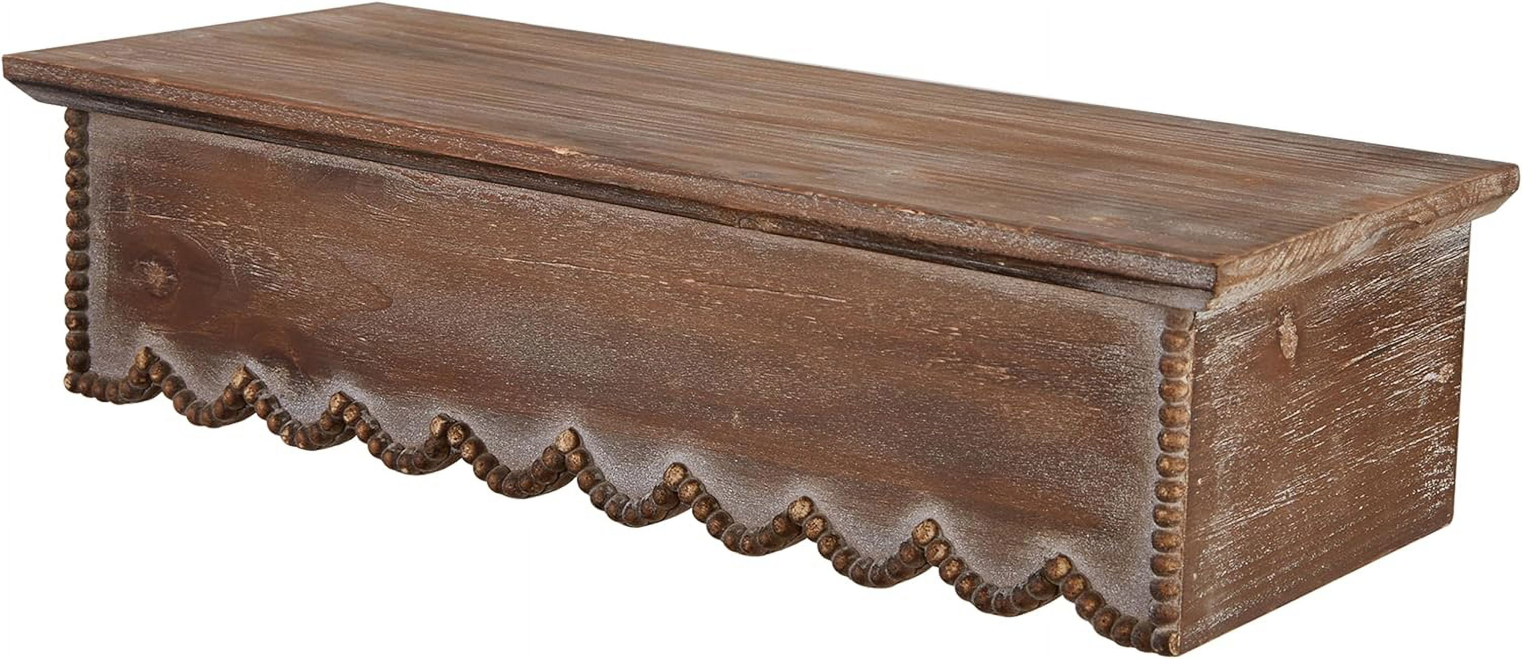 SOFE Wood Scalloped Decorative Floating Shelves, Farmhouse Bedroom Bathroom Kitchen Shelving Wall Shelf, Small Hanging Shelves Display Book Picture Ledge Shelf