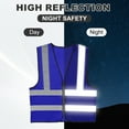 thumbnail image 4 of Uxcell High Visibility Reflective Safety Vest, Class 4 Construction Work Vest Smooth Zipper Front for Construction Safety Use Dark Blue, 4 of 7
