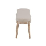 Eleanor Mid-century Upholstered Dining Bench, Entryway Bench with Solid Wood Frame, Beige