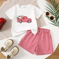 thumbnail image 2 of KEXE Girls Toddler Clothes 3T Summer Clothes Girl Toddler Baby Girl Outfits Summer Clothes Infant Spring Short Sleeve Shirt Tops Cute Shorts Set, 2 of 9