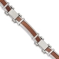 thumbnail image 3 of Stainless Steel Polished With Wood Inlay 8.25In Bracelet (8.25 X 10.9) Made In China srb2161-8.25, 3 of 5
