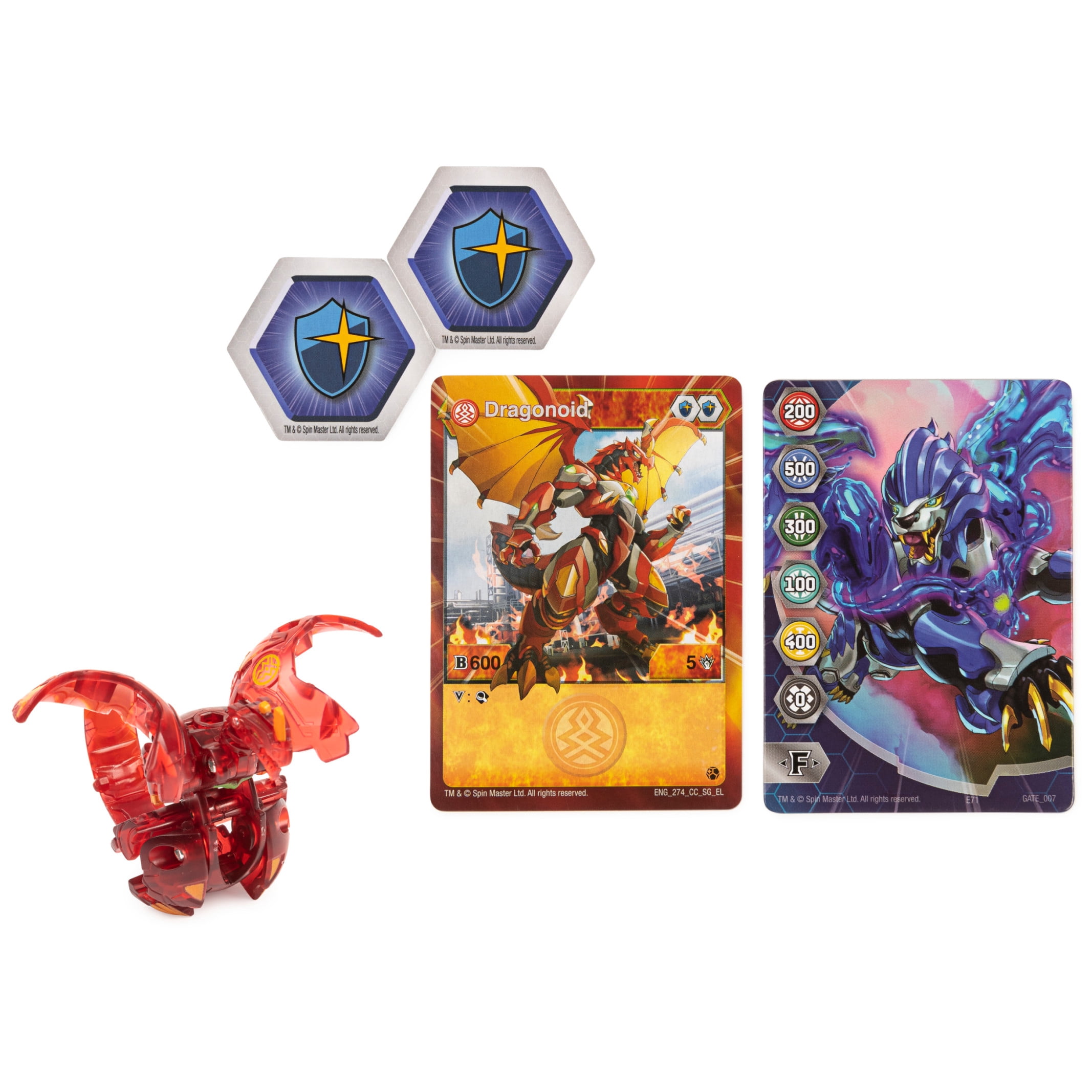 Bakugan, Sharktar, 2-inch Tall Geogan Rising Collectible Action Figure and Trading Card