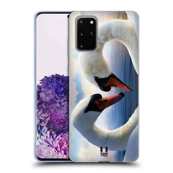 Head Case Designs Wildlife Swans In Love Soft Gel Case Compatible with Samsung Galaxy S20+ / S20+ 5G