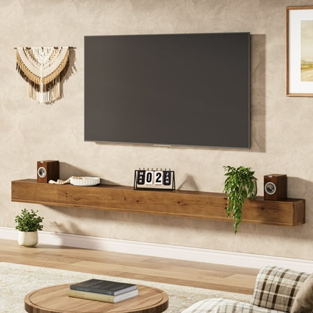 74.8" Wood Fireplace Mantel Shelf, Wall Mounted Floating Shelves, Rustic Brown