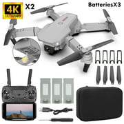 NETNEW Drone with Dual 4K Camera 120°wide-Angle WiFi Quadcopter ( 3 x Batteries ) Gravity Sensor Voice Control Gesture Control Altitude Hold Auto Hover Trajectory Flight Flip RTF