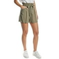 thumbnail image 2 of OAT Juniors' Chambray Pull-On High-Waisted Paperbag Shorts Dark Green M, $64 NWT, 2 of 5