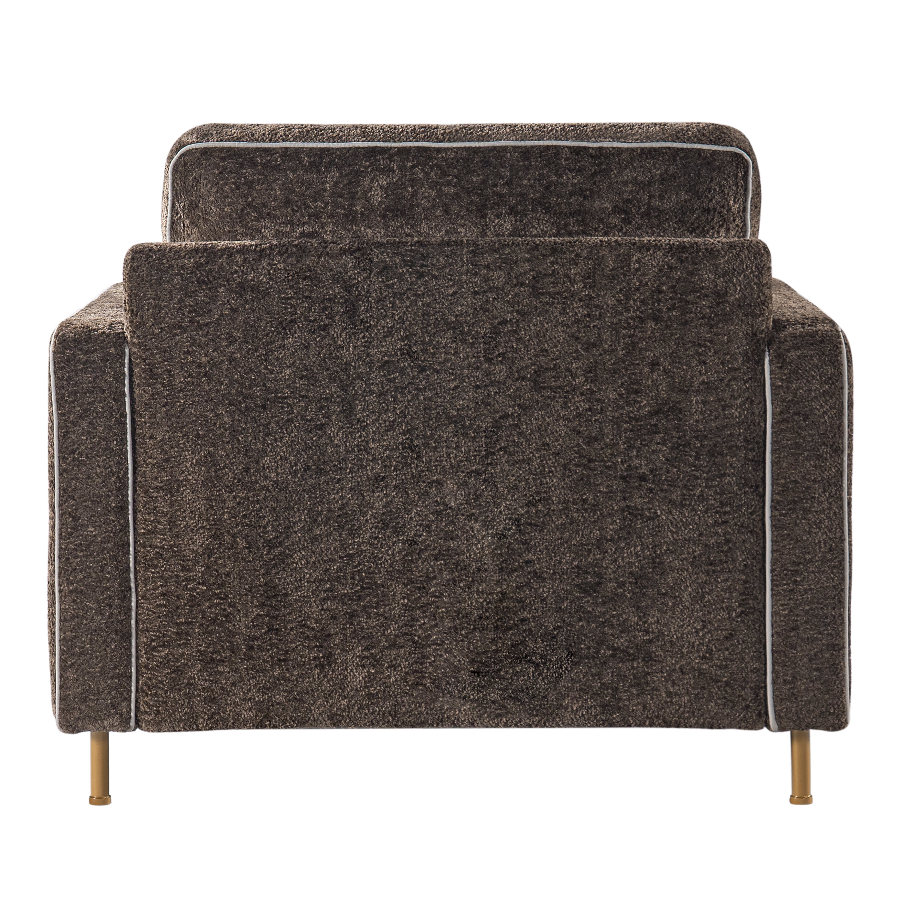 Euroco Modern Accent, Oversized Chenille Upholstered Single Sofa with Deep Seat and Wood Legs, Comfy Reading Armchair for Living Room Bedroom,Dark Brown