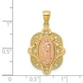 thumbnail image 3 of 14K Two-Tone Gold Charm Pendant 32 mm 19 Rose Virgin Mary, 3 of 3