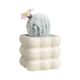 thumbnail image 2 of Adornos De Cerámica Cactus artificial en maceta con flores blancas, juego de 1 pieza para decoración de escritorio de oficina en casa. JASKFLY, 2 of 9