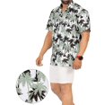 thumbnail image 2 of HAPPY BAY Men's Hawaiian Shirt Luau Beach Shirts Casual Button Down Short Sleeve Dress Shirts for Men 5XL Palm Tree, Grey Summer, 2 of 5