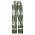 thumbnail image 6 of DHFJKG Boho Pants Women High Waisted Wide Leg Casual Drawstring Ethnic Style Printed Flowy Palazzo Summer Beach Vacation Clothes Stylish Trousers, 6 of 9