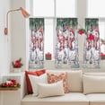 thumbnail image 4 of Christmas Snowman Sheer Curtains 45 Inches Long, Winter Xmas Snowflakes Cardinal Farmhouse Light Filtering Window Curtains for Living Room, Rod Pocket Voile Sheer Curtain Drapes, 52"Wx45"L, 2 Panels, 4 of 9