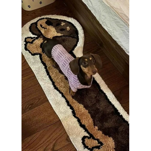 Cute Whimsical Ultra Soft Dachshunt Runner Rug