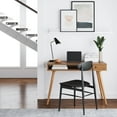 thumbnail image 2 of Nathan James Parker Modern Home Office Desk in Walnut Wood with Open Storage Cubby and Small Drawer, Walnut, 2 of 9