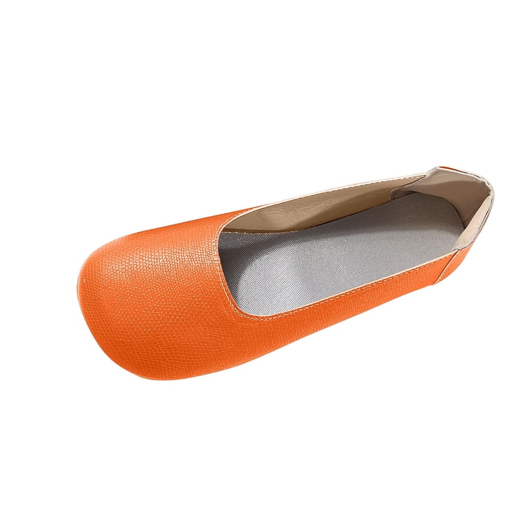 Tawop Womens Shoes Womens Dress Shoes Work Shoes Flats Round Toe Casual  Orange 9 - Walmart.com