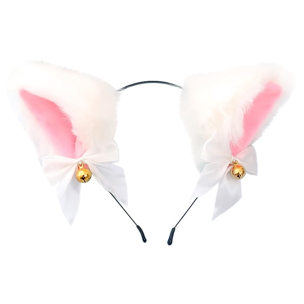 Faxianther Ensemble de Bandeau d'oreilles de Chat Gants Bracelet et Queue Oreille de Chat Serre-Tête pour Déguisement de Cosplay Costume pour Femmes Halloween Anniversaire Cosplay