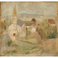 thumbnail image 3 of Tadeusz Makowski 16x15 Black Modern Framed Museum Art Print Titled - Landscape with a Church (La Comelle) (1923), 3 of 5