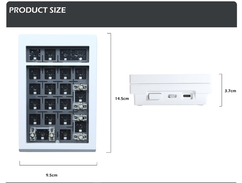 ZUOYA LMK21 Wireless Mechanical Keyboard KIT 21 Keys Aluminum Alloy Tri-Mode Bluetooth 2.4g Wired Hot Swap Number Keyboard Kit