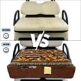 thumbnail image 6 of COEQINE Quilted Golf Cart Seat Cover, Folds Design with Handle for Easy Carry, Universal Fit for EZGO Yamaha Club Car 2-Seater, 4 Front Pockets, Butterfly Sunflower American Tribal Brown, 6 of 8
