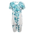 thumbnail image 4 of Blouses pour Femmes, Ensembles de Blouses Décontractées à Manches Courtes Imprimées et Col en V pour Femmes, 4 of 4