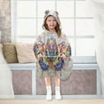 thumbnail image 7 of BZSMCE Kids Wearable Blanket Hoodie Warm and Cozy Mandala Butterfly Flannel Sweatshirt, 7 of 7