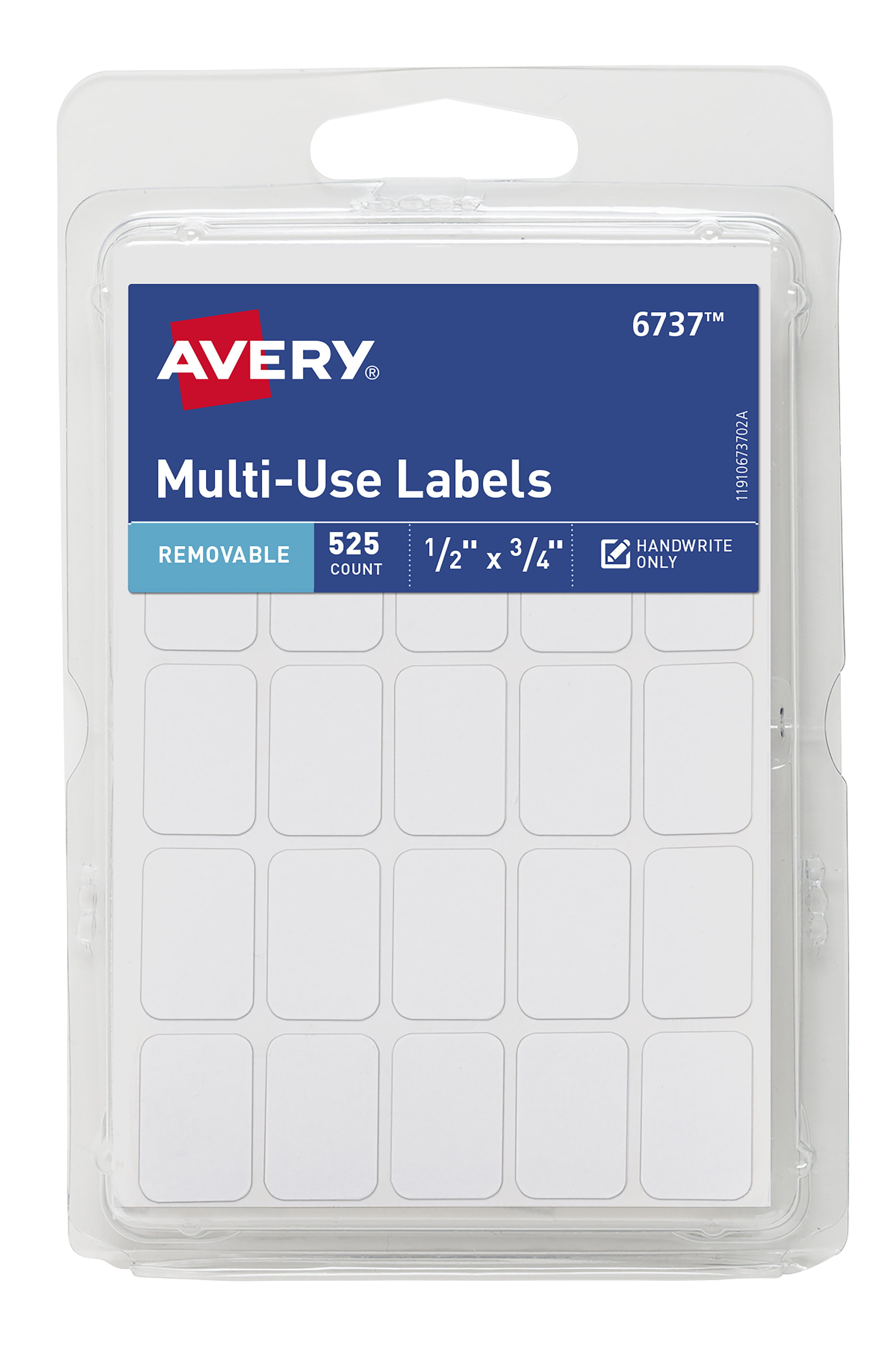 Avery Removable Labels, 1/2" x 3/4", 525 Total (6737)