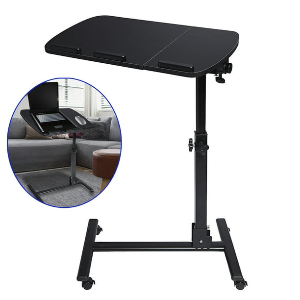 Rolling Laptop Table Stand Medical Adjustable Tilt Overbed Bedside