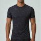 thumbnail image 5 of Ceisia Men's Athletic Textured T-shirt Short Sleeve Round Neck Quick Dry Slim Fit Outdoor Climbing Running Casual Tee Tops Slim Fit Black M Gifts, 5 of 8
