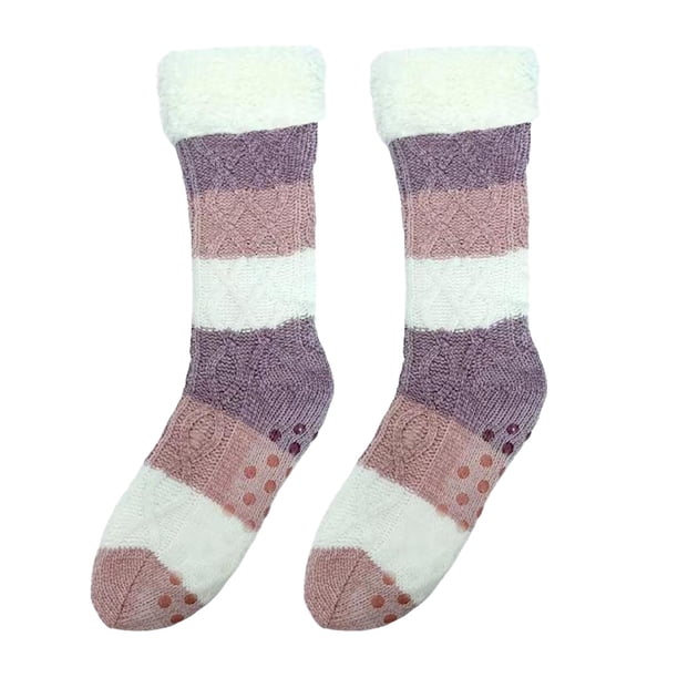 Qarigey Zapatillas largas gruesas para mujer, calcetines, Otoño Invierno, transpirables, antideslizantes, calzado para dormir, suministros, regalos para Medias Tipo 1 Qarigey AP012576-01