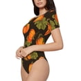 thumbnail image 2 of The Xecao Orange Pumpkin Women's Crew Neck Body Suit, a short-sleeved bodysuit and basic swimsuit, both comfort and style for dating and daily life, 2 of 9