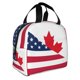 thumbnail image 2 of Fotbe USA Canada Flag Bolsa Térmica con Estampado y Forro de Aluminio Grueso Bolsa de Almuerzo con Bolsillo Frontal para Hombres y Mujeres, Ideal para Trabajo, Escuela, 2 of 8