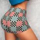 thumbnail image 4 of Balery Colorful Checkered Pantalones cortos de entrenamiento estampados para mujer, sin costuras, ajustados, para gimnasio, yoga, correr, deportes, ejercicio activo, fitness.-Medium, 4 of 8