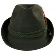Alpine Wool Felt Fedora Hat - XXL - Moss