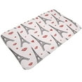 Bathroom Rugs Non Slip Washable, Eiffel Tower Trendy Water Absorbing