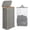 Grey, variant on Slim Laundry Hamper, Narrow Laundry Basket with Lid,Foldable Clothes Hamper with Bamboo Handles,Hamper Basket with Removable Inner Bag