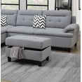 thumbnail image 3 of LiviNest Grey Sectional Sofa with Ottoman: Modern Linen Fabric L-Shape Couch - Storage Ottoman & Left Facing Chaise for Small Space Living Room & Home Office Use, 3 of 6