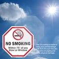 thumbnail image 6 of No Smoking Within 75' Of Any Door or Window 6 inch X 6 inch Octagon Plastic Sign Weather Resistant, UV Protected for Workplace, Private Property, and Construction Site, Made in the USA, 6 of 7