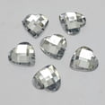 thumbnail image 2 of U8MO 100 Clear Acrylic Faceted Heart Flatback Rhinestone Gems Beads 16X16mm No Hole, 2 of 6