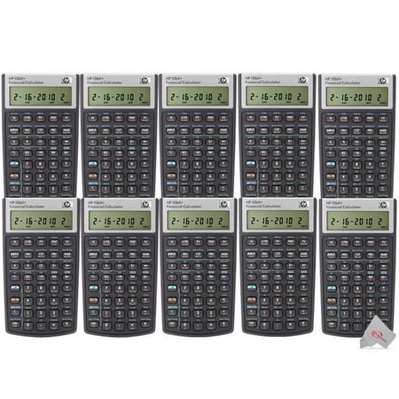 Ten Pck HP 10bII+ Financial Calculator Black