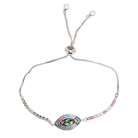 YSTINNG Turkish Evil Eye Bracelet Women Stylish Zirconia Pull Bracelets Hand Jewlery for Mother Friends C311-2402
