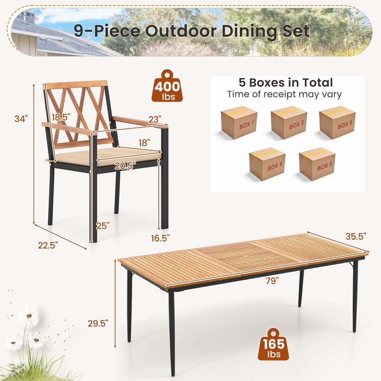 inexpensive 9 piece patio set with umbrella Kingdura 9ft 3-Tier Umbrella, Outdoor Table Easy Crank & Tilt, 8 Reinforced Ribs, UV Protection for Deck, Pool, Market, Backyard (Beige) : Patio, Lawn & Garden This VredHom aluminum dining set is an affordable and durable outdoor furniture solution Outsunny 8 Pieces Patio Furniture