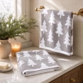 thumbnail image 4 of Rysoverian 2 Pcs Christmas Tree Hand Towels Soft Absorbent Fingertip Towels Holiday Kitchen Bathroom Decor, 4 of 7
